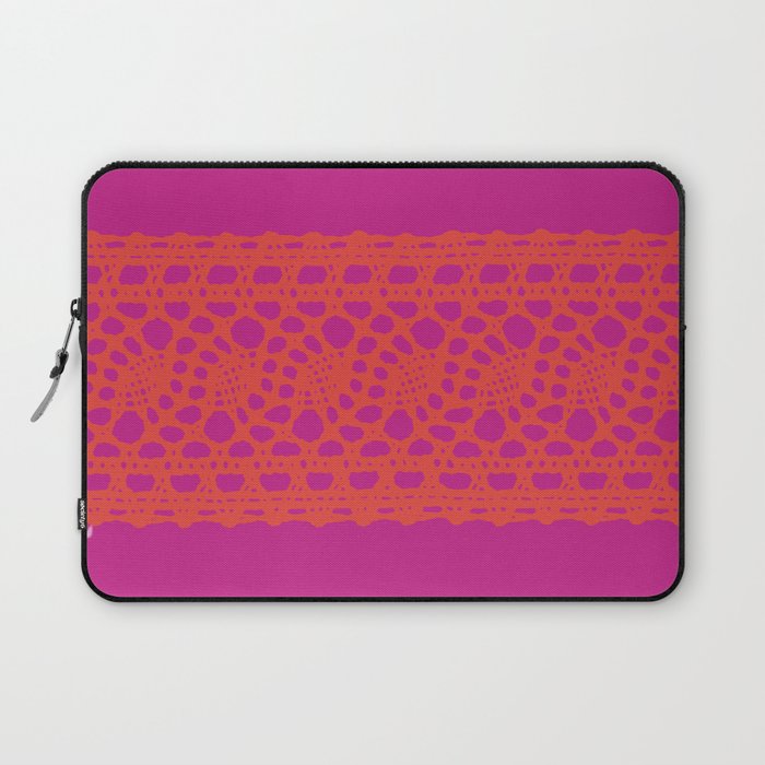 Lace in orange and pink Laptop Sleeve