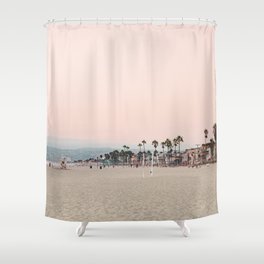 California Pink Beach Sunset Photography Shower Curtain