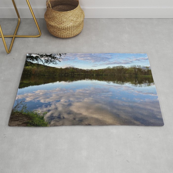 Clouds on the Lake and Sky Rug