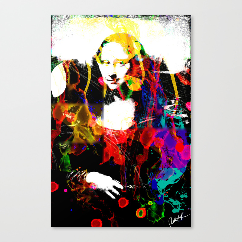 Mona Lisa Watercolor Large Pop Art Painting Modern Abstract Canvas Print By Robertr Society6
