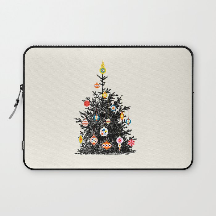 Retro Decorated Christmas Tree Laptop Sleeve