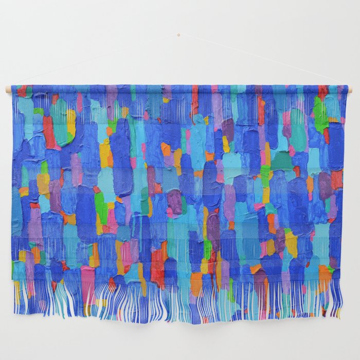 Texture, background and Colorful Image of an original Abstract Painting on Canvas. Wall Hanging