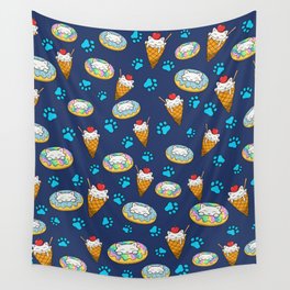 Cats and desserts pattern Wall Tapestry