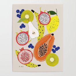 Tropical fruits Poster