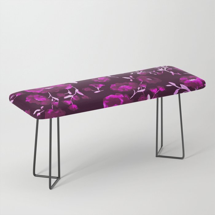 Mysterious flowers in the dark - magenta, purple, black series 2 A Bench