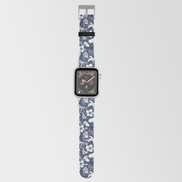 Navy Blue and White Surfing Summer Beach Objects Seamless Pattern Apple Watch Band