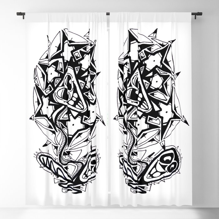Triangle Face Flower Blackout Curtain