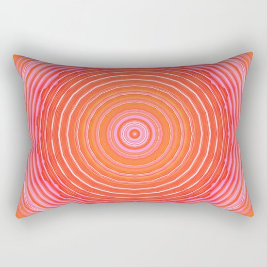 Mandala orange pink Rectangular Pillow