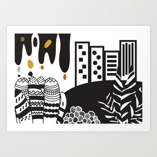 Black and white landscape Art Print