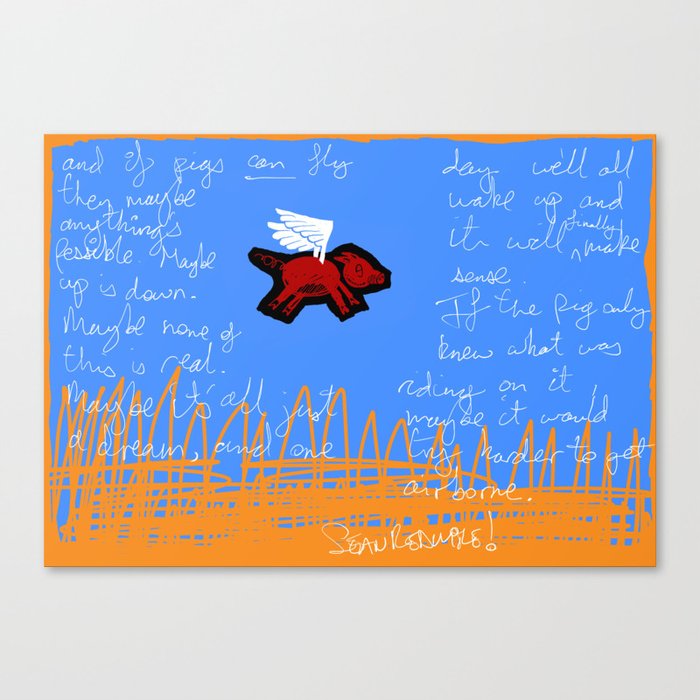fly, little pig Canvas Print