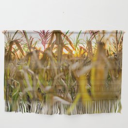 Argentina Photography - Big Corn Field Under The Sunset Wall Hanging