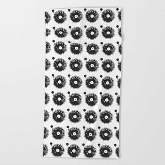 Rock & Roll Record Beach Towel