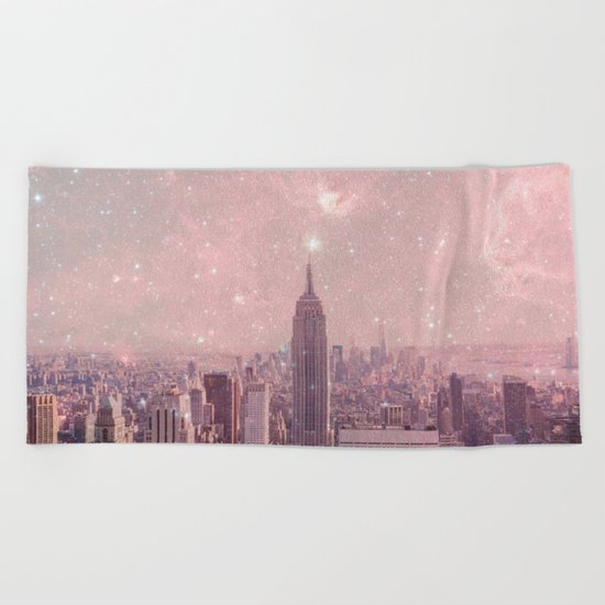 Stardust Covering New York Beach Towel