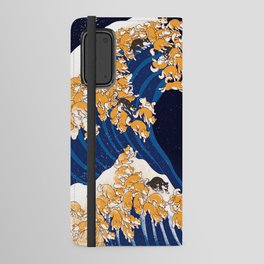 Shiba Inu The Great Wave in Night Android Wallet Case