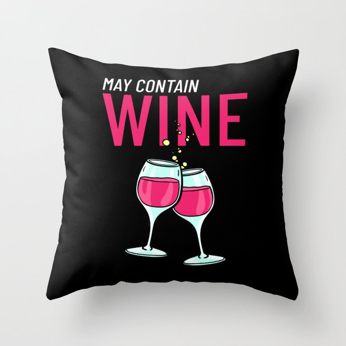 Wine Tasting Glass Red Bottle Taster Drinker Throw Pillow
