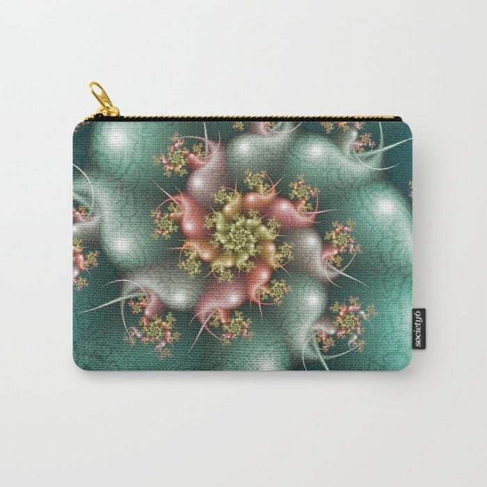 beautiful blue floral spiral Carry-All Pouch