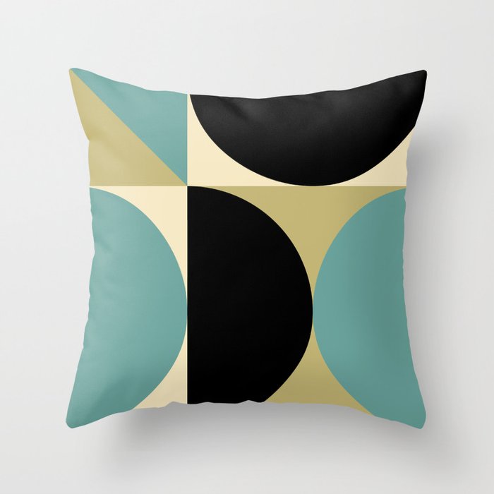 Mid Century Modern Geometric Abstract 345 Throw Pillow