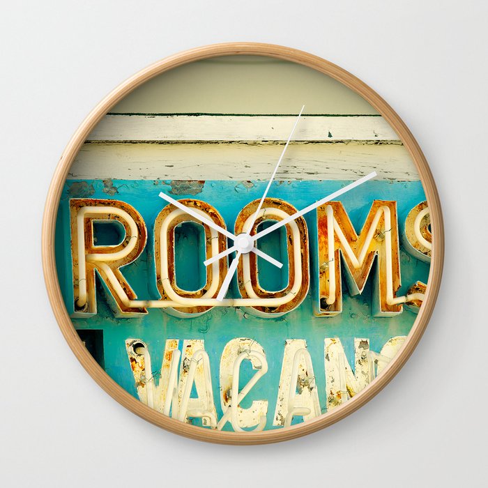 Rooms Neon Sign Wall Clock