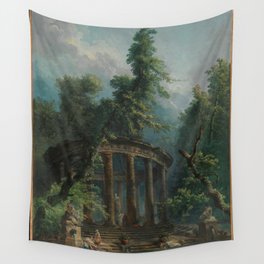 Hubert Robert - The Bathing Pool Wall Tapestry