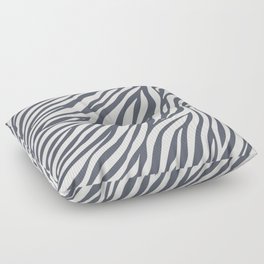 White Zebra Animal Print on Dark Gray Floor Pillow
