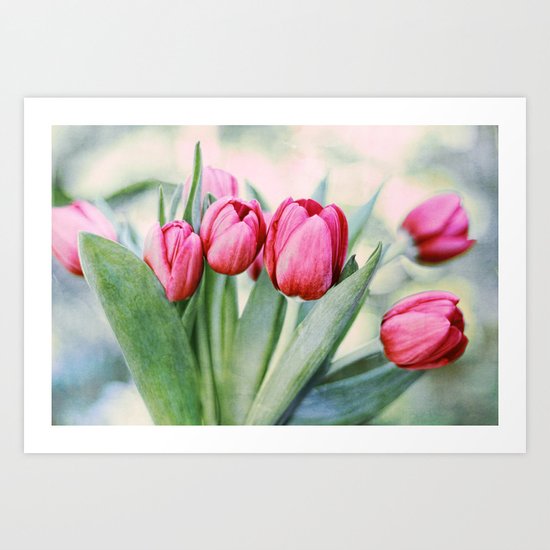 Twilight Tulips Art Print