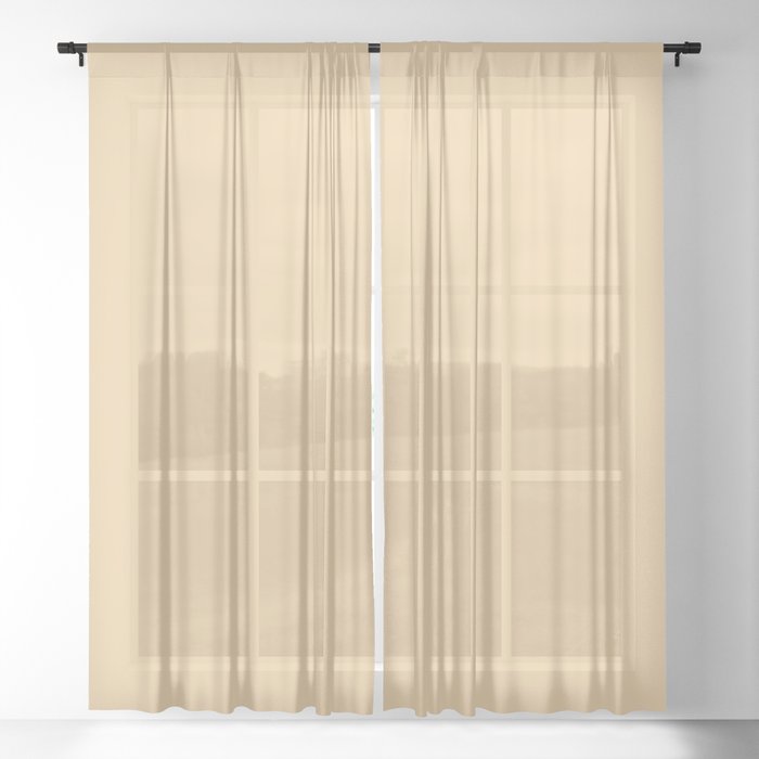 Soybean warm neutral solid color modern abstract pattern  Sheer Curtain