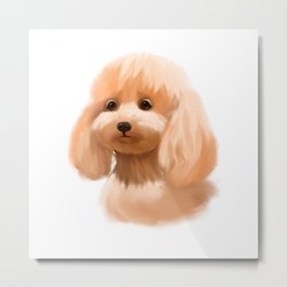 Cute Apricot Poodle Puppy Watercolor, Best Gift Idea For Poodle mom, Poodle dad, Poodle Owners, And Poodle Lovers Metal Print