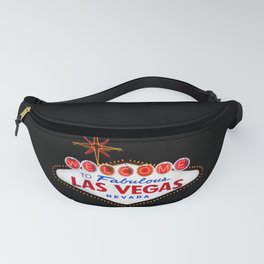 Welcome to Fabulous Las Vegas vintage sign neon on dark background  Fanny Pack