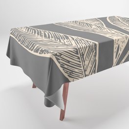 Elegant Leaves Nature Beige and Dark Gray Grey Tablecloth