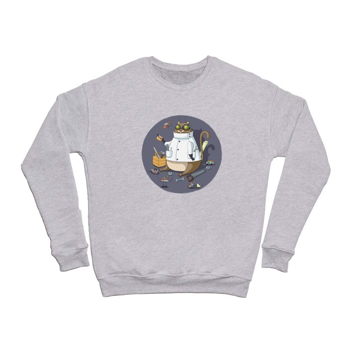 scientist cat Crewneck Sweatshirt