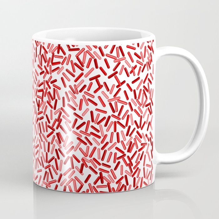 Red Sprinkles Candy Pattern Coffee Mug