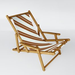 [ Thumbnail: Brown and Mint Cream Colored Lines Pattern Sling Chair ]