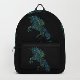 Green and Blue Unicorn Filix Backpack | Different, Green, Painting, Fantasy, Abstract, Myth, Pop, Unicorn, Black, 3Deffect 
