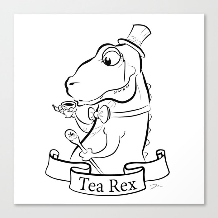Tea Rex Canvas Print
