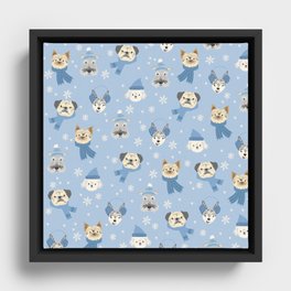 cozy dogs Framed Canvas