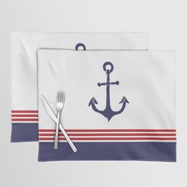 Nautical Anchor - Red, White and Blue Placemat