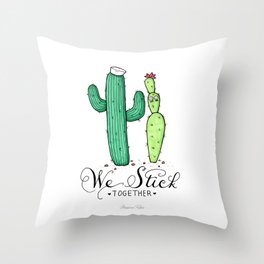 We Stick Together - Salty Cacti Throw Pillow