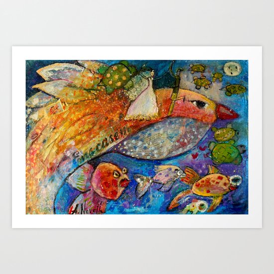 THE WEDDING AND THE BIRD Art Print