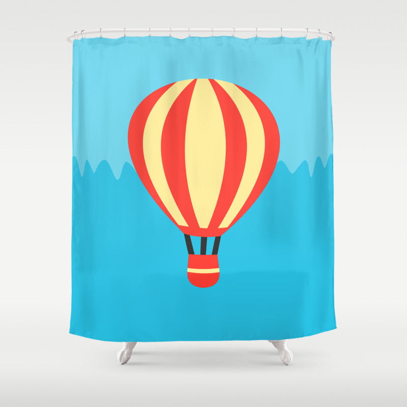 Clic Red And Yellow Hot Air Balloon Shower Curtain By Xooxoo Yellow Hot Air Balloon Shower Curtain