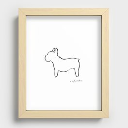 Abstract Frenchie, French Bulldog Dog Line Drawing Recessed Framed Print