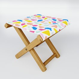 Colorful terrazzo flooring seamless pattern Folding Stool