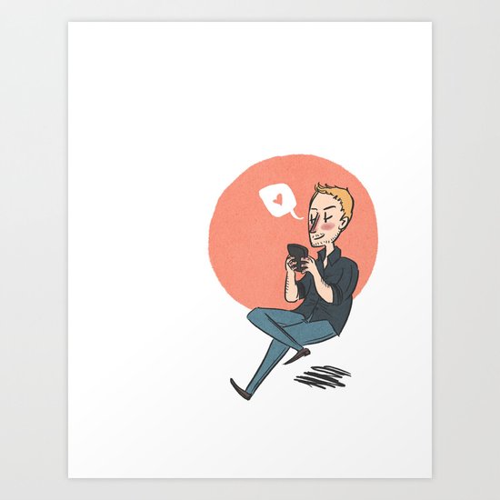 Jeff and His Phone Art Print