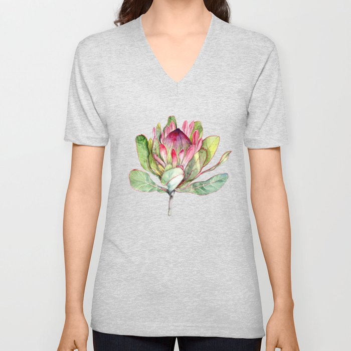 Protea Flower V Neck T Shirt