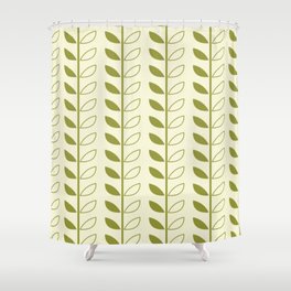 Mid century modern leaves stripes Shower Curtain