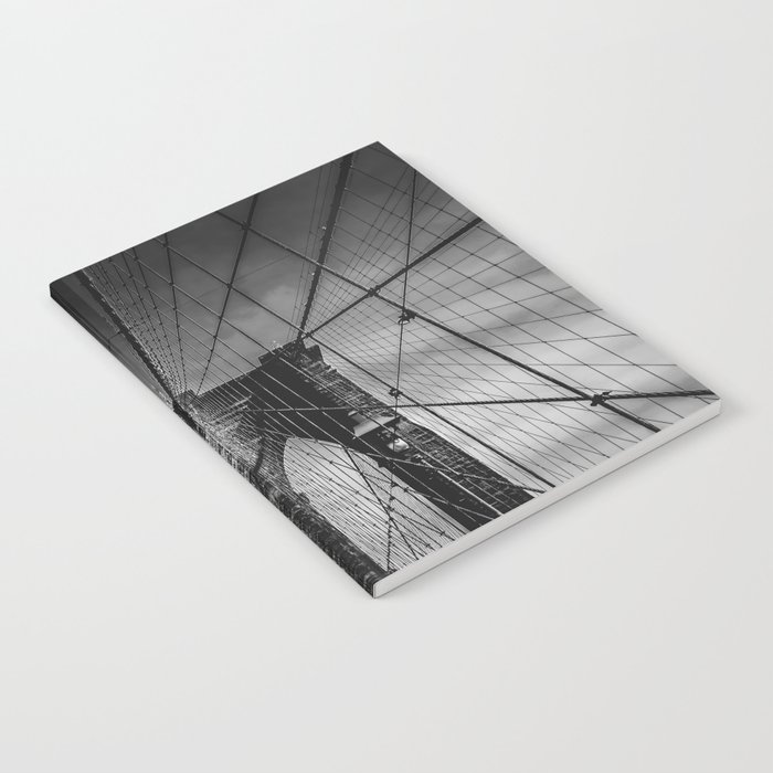 Brooklyn Bridge in New York City black and white Notebook