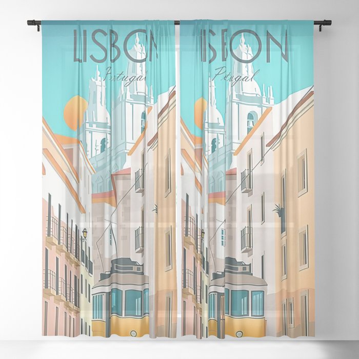 Lisbon - Portugal Sheer Curtain