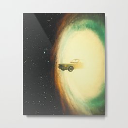Retro Futuristic Space Travel Metal Print | Travel, Digital, Nebula, Car, 70S, Space, Retro, Midcentury, Surrealism, Adventure 