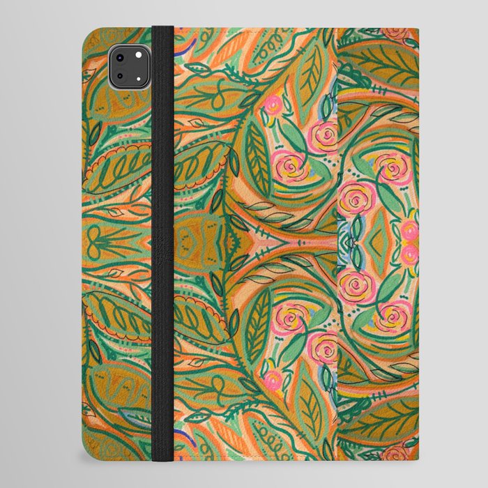 New Spring Colors Floral Patchwork Pattern iPad Folio Case
