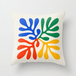 Nature Leaf Cutouts II: Day Edition | Mid-Century Henri Matisse Series Throw Pillow