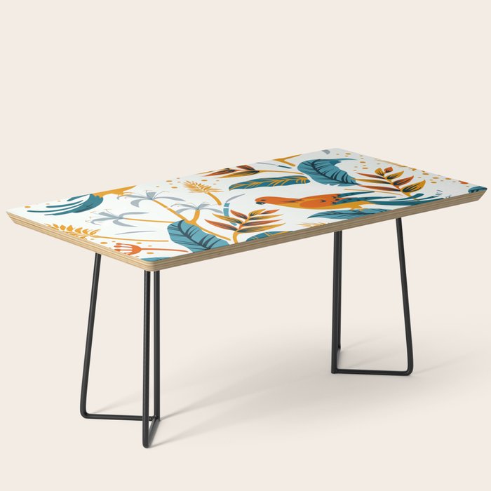 Tropical Birds And Flowers Pattern Coffee Table By Artonwear Society6